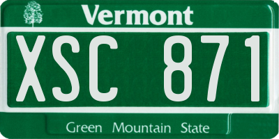 VT license plate XSC871