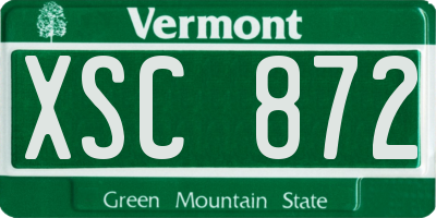VT license plate XSC872