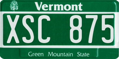 VT license plate XSC875