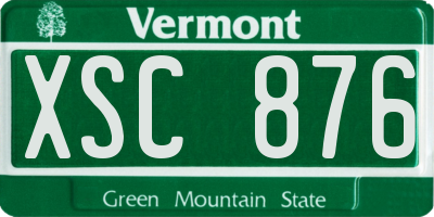 VT license plate XSC876