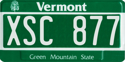 VT license plate XSC877