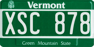 VT license plate XSC878