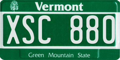 VT license plate XSC880