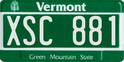 VT license plate XSC881