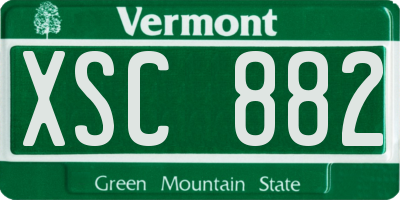 VT license plate XSC882