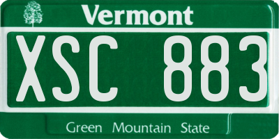 VT license plate XSC883