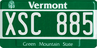 VT license plate XSC885