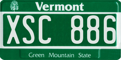 VT license plate XSC886