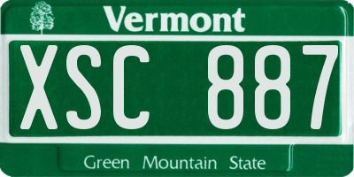 VT license plate XSC887