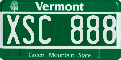 VT license plate XSC888