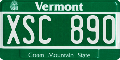 VT license plate XSC890