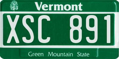 VT license plate XSC891