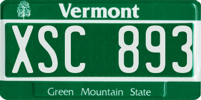VT license plate XSC893