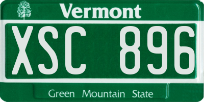 VT license plate XSC896