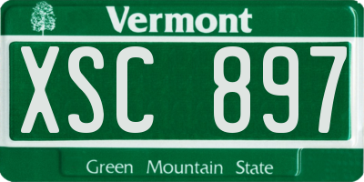 VT license plate XSC897