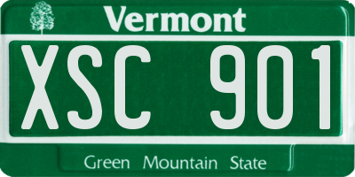 VT license plate XSC901