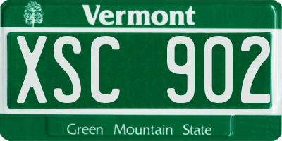 VT license plate XSC902