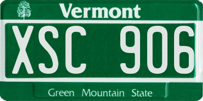 VT license plate XSC906