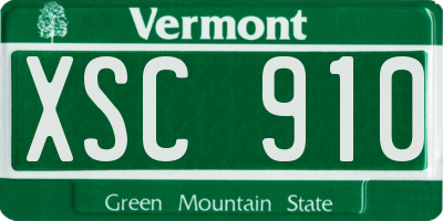 VT license plate XSC910