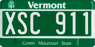 VT license plate XSC911
