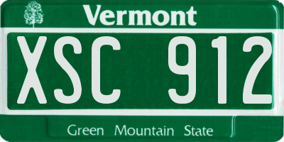 VT license plate XSC912