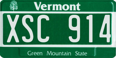 VT license plate XSC914