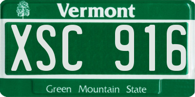 VT license plate XSC916
