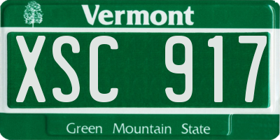 VT license plate XSC917