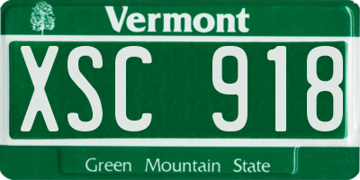 VT license plate XSC918