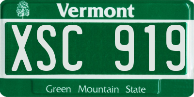 VT license plate XSC919