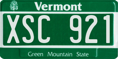 VT license plate XSC921