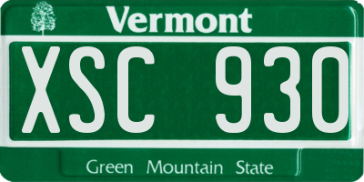 VT license plate XSC930