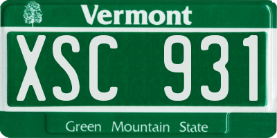 VT license plate XSC931