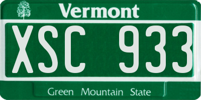 VT license plate XSC933
