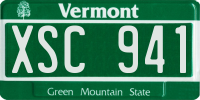 VT license plate XSC941