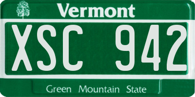 VT license plate XSC942