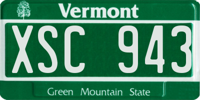VT license plate XSC943