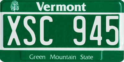 VT license plate XSC945