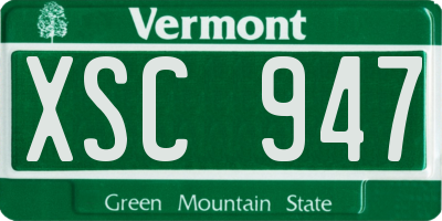 VT license plate XSC947