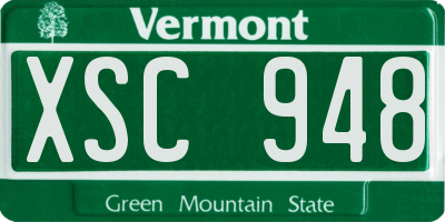 VT license plate XSC948