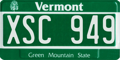 VT license plate XSC949