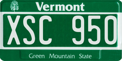 VT license plate XSC950