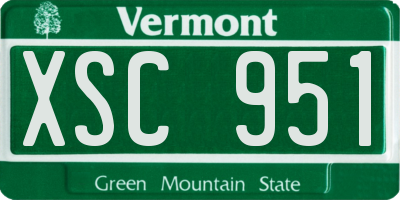 VT license plate XSC951