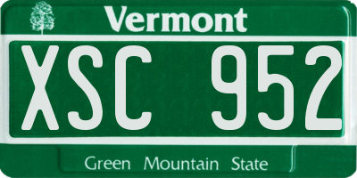 VT license plate XSC952