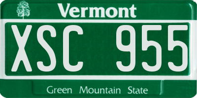 VT license plate XSC955