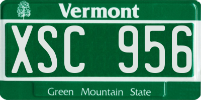 VT license plate XSC956