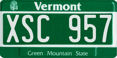 VT license plate XSC957