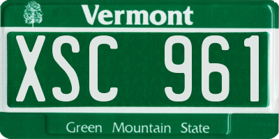 VT license plate XSC961
