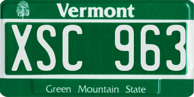 VT license plate XSC963