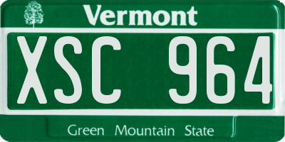 VT license plate XSC964